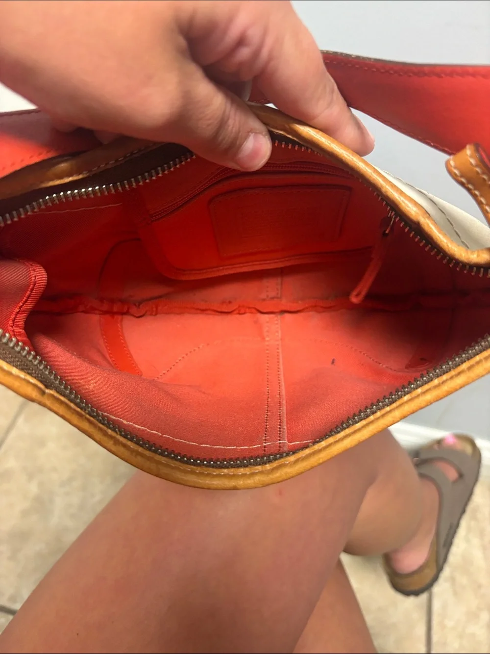 Coach Cream Canvas Hobo Style # 9508